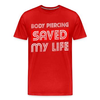 Artist Needle Piercing Studio Soulagement de la douleur - T-shirt bio Premium Homme - rouge - Devant - Damien (186cm)