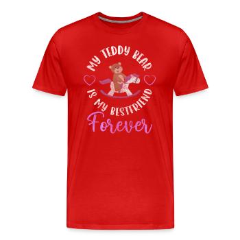 Teddy Kids Protector Cuddle - Men's Premium Organic T-Shirt - red - Front - Damien (186cm)