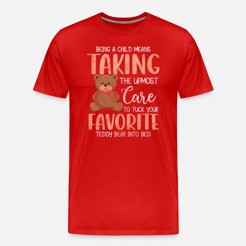 Kuscheltier Kind Niedlich - Männer Premium Bio T-Shirt - Rot