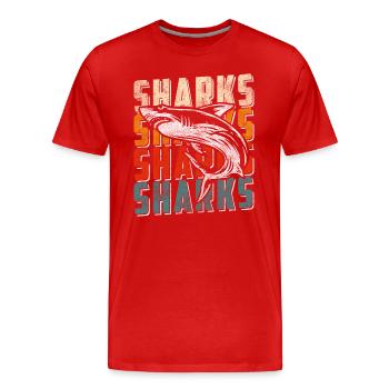 Great White Shark Diving Holiday - Men's Premium Organic T-Shirt - red - Front - Damien (186cm)