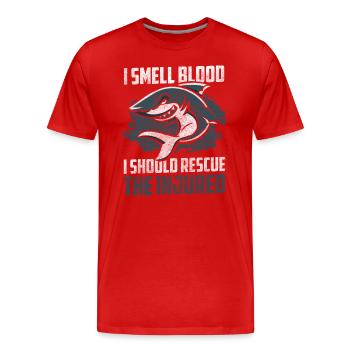 Shark Underwater Shark Fin Water - Men's Premium Organic T-Shirt - red - Front - Damien (186cm)