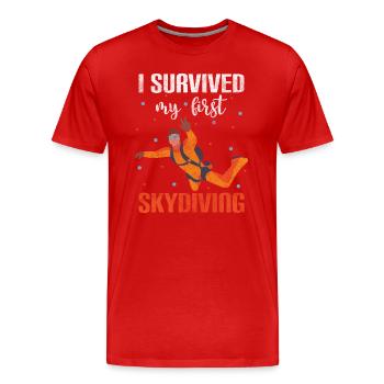 Skydiver Sky Freefall Base Jump - Men's Premium Organic T-Shirt - red - Front - Damien (186cm)