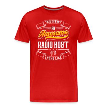 Podcast Beruf Tv Sendung - Männer Premium Bio T-Shirt - Rot - Vorne - Damien (186cm)