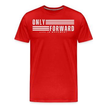 ONLY FORWARD - Men's Premium Organic T-Shirt - red - Front - Damien (186cm)