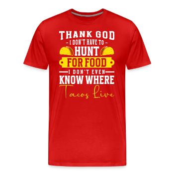 Tacos Essen Sombrero Foodie - Männer Premium Bio T-Shirt - Rot - Vorne - Damien (186cm)