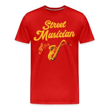 Musician Instrument Town Musician Entertainer - Men's Premium Organic T-Shirt - red - Front - Damien (186cm)