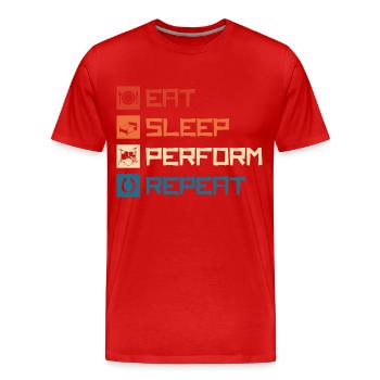 Music Art Lifestyle Entertainer - Men's Premium Organic T-Shirt - red - Front - Damien (186cm)