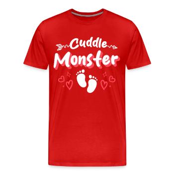 Relation de câlins - T-shirt bio Premium Homme - rouge - Devant - Damien (186cm)