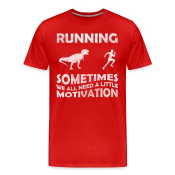 Dinosaure Raptor Velociraptor - T-shirt bio Premium Homme - rouge - Devant - Damien (186cm)