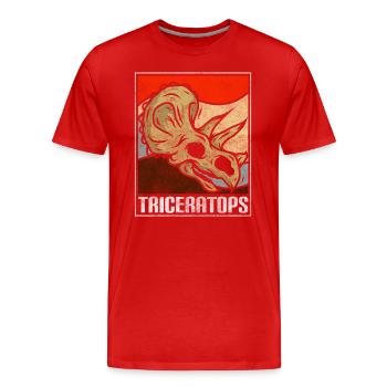 Dino Urzeit Stegosaurus Dinos - Männer Premium Bio T-Shirt - Rot - Vorne - Damien (186cm)