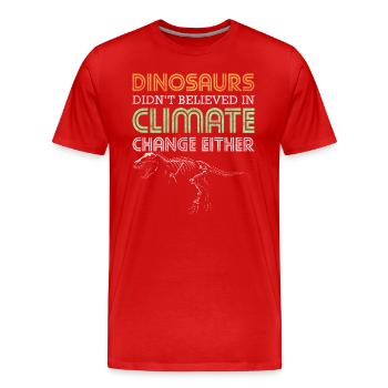 Dinosaure fossile Stegosaurus Cretaceous - T-shirt bio Premium Homme - rouge - Devant - Damien (186cm)