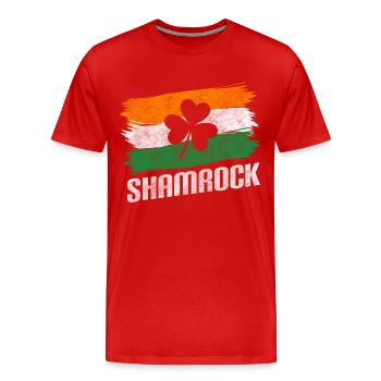 Motivation Happy Optimist Lucky Symbol - T-shirt bio Premium Homme - rouge - Devant - Damien (186cm)