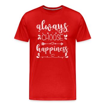 Shamrock Happy Bliss Joy - T-shirt bio Premium Homme - rouge - Devant - Damien (186cm)