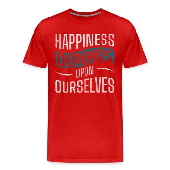 Motivation Optimist Joy - T-shirt bio Premium Homme - rouge - Devant - Damien (186cm)