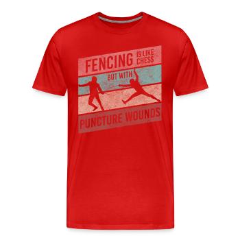 Fencing Sport Fencing Martial Arts - Men's Premium Organic T-Shirt - red - Front - Damien (186cm)