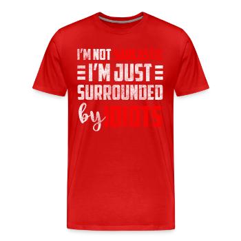 Black Humor Party WItz - T-shirt bio Premium Homme - rouge - Devant - Damien (186cm)