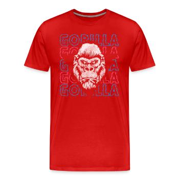 Amidon singe à dos argenté chimpanzé - T-shirt bio Premium Homme - rouge - Devant - Damien (186cm)