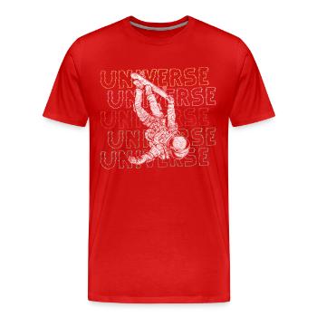 Astronaut Stars Cosmos - Men's Premium Organic T-Shirt - red - Front - Damien (186cm)