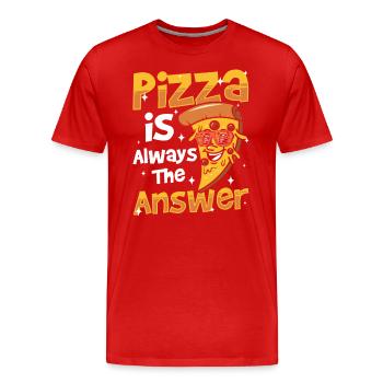 Pizza Italie Humour - T-shirt bio Premium Homme - rouge - Devant - Damien (186cm)