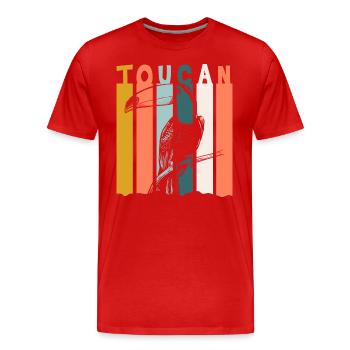 Toucan Jungle Nature South America - Men's Premium Organic T-Shirt - red - Front - Damien (186cm)
