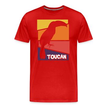 Vogel Urlaub Urwald - Männer Premium Bio T-Shirt - Rot - Vorne - Damien (186cm)