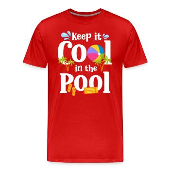 Pool Pool Party Floats Leisure - Men's Premium Organic T-Shirt - red - Front - Damien (186cm)