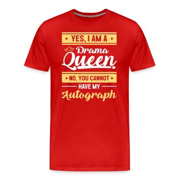 Queen Princess Attention Trouble - Men's Premium Organic T-Shirt - red - Front - Damien (186cm)