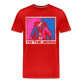 Space Planet Weightless Spaceman - Men's Premium Organic T-Shirt - red - Front - Damien (186cm)