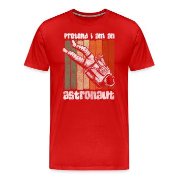 Astronaut Kosmos - Männer Premium Bio T-Shirt - Rot - Vorne - Damien (186cm)