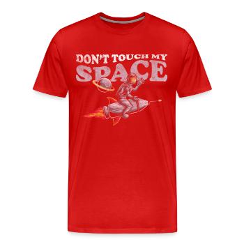 Weltall Planet Raumanzug Rakete - Männer Premium Bio T-Shirt - Rot - Vorne - Damien (186cm)