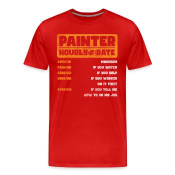 Painter Painting Role Construction Site - Men's Premium Organic T-Shirt - red - Front - Damien (186cm)