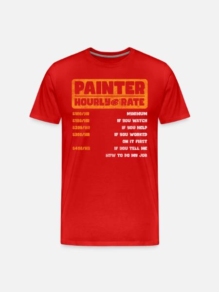 Painter Painting Role Construction Site - Men's Premium Organic T-Shirt - red