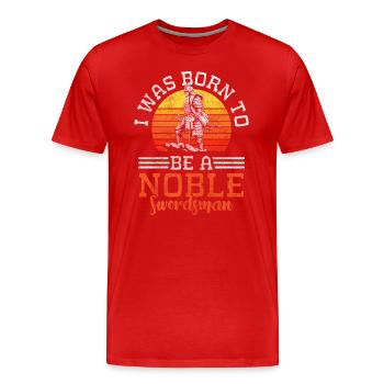 Schwertkämpfer Kampf Kendo Sieg - Männer Premium Bio T-Shirt - Rot - Vorne - Damien (186cm)