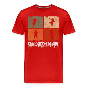 Swordsman Axe Kendo Victory - Men's Premium Organic T-Shirt - red - Front - Damien (186cm)