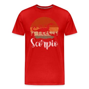 Sternzeichen Skorpion Sterne - Männer Premium Bio T-Shirt - Rot - Vorne - Damien (186cm)