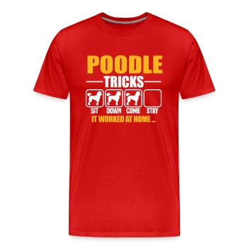 Poodle Tricks - Männer Premium Bio T-Shirt - Rot - Vorne - Damien (186cm)