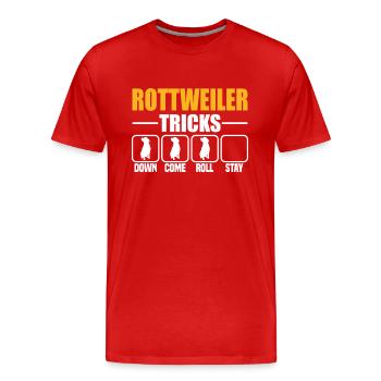 Rottweiler Tricks - Männer Premium Bio T-Shirt - Rot - Vorne - Damien (186cm)