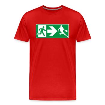Joueur de basket-ball de sortie de secours - T-shirt bio Premium Homme - rouge - Devant - Damien (186cm)