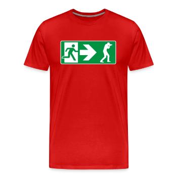 Photographe de sortie de secours - T-shirt bio Premium Homme - rouge - Devant - Damien (186cm)