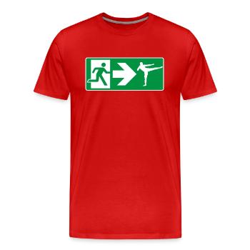 Emergency Exit Kickboxing Kickboxer - Men's Premium Organic T-Shirt - red - Front - Damien (186cm)