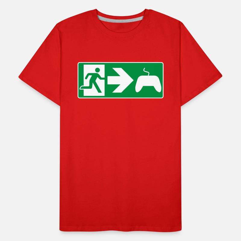 Emergency Exit Gaming Gamer Controller Men's Premium Organic T-Shirt