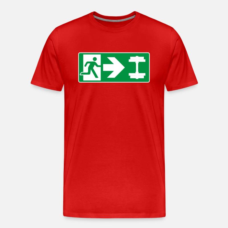 Emergency Exit Dumbbell Gym - Men's Premium Organic T-Shirt - red