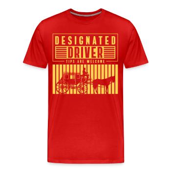 Travail de cocher de calèche - T-shirt bio Premium Homme - rouge - Devant - Damien (186cm)