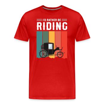 Emploi de conducteur de calèche - T-shirt bio Premium Homme - rouge - Devant - Damien (186cm)