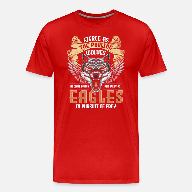 Wolf Tier Mystik Wolfpack - Männer Premium Bio T-Shirt - Rot