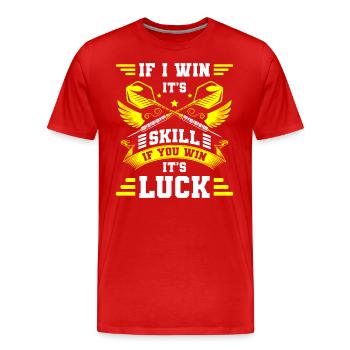 Jeu de fléchettes Dartscheibe Bullseye - T-shirt bio Premium Homme - rouge - Devant - Damien (186cm)