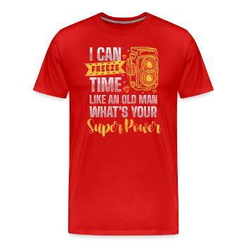 Fotografin Fotografie - Männer Premium Bio T-Shirt - Rot - Vorne - Damien (186cm)