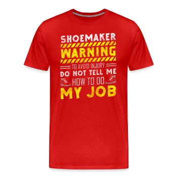 Schuhmacher Schuhe Leder Stiefel - Männer Premium Bio T-Shirt - Rot - Vorne - Damien (186cm)