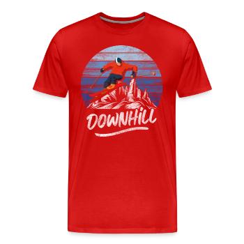 Skiing, Mountain, Downhill Sports - Men's Premium Organic T-Shirt - red - Front - Damien (186cm)