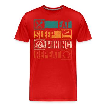 Pierres de mineur - T-shirt bio Premium Homme - rouge - Devant - Damien (186cm)
